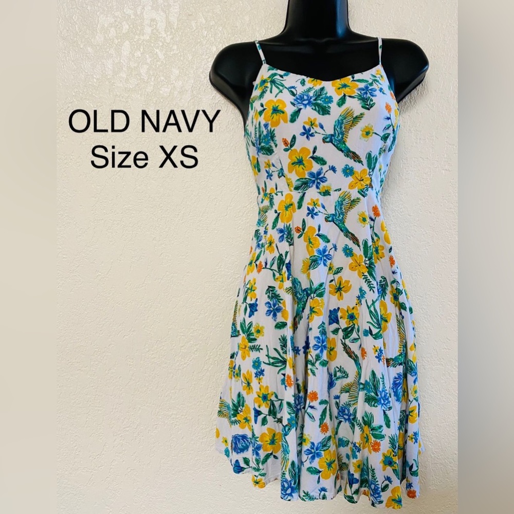 Old Navy dress with sunflower pattern